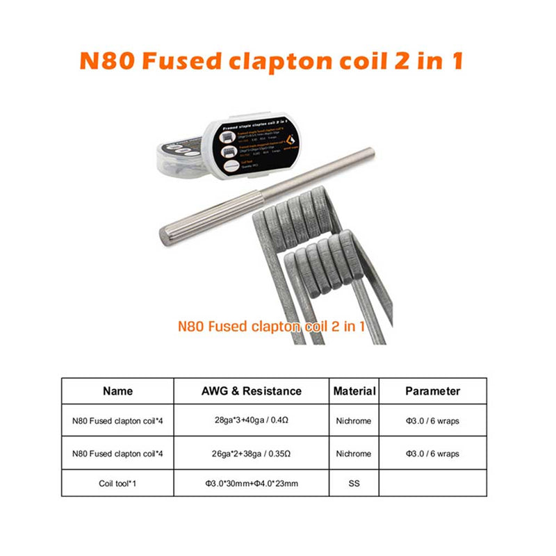 GeekVape N80 Fused Clapton Coil 2-In-1 (8pcs)